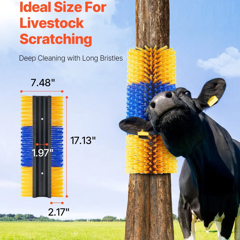 VEVOR dzīvnieku skrāpēšanās birstu komplekts, 4 gab., ar 8 skrūvēm, 43,4 × 19 cm govju un zirgu skrāpētājs muguras niezes mazināšanai, kopšanai un tīrīšanai, piemērots zirgiem, cūkām un liellopiem