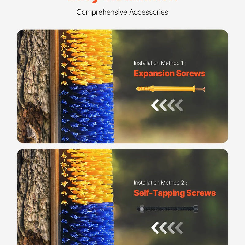 VEVOR dzīvnieku skrāpēšanās birstu komplekts, 6 gab., ar 12 skrūvēm, 43,4 × 19 cm govju un zirgu skrāpētājs muguras niezes mazināšanai, kopšanai un tīrīšanai, piemērots zirgiem, cūkām un liellopiem