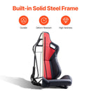 VEVOR 2 komplekti sacīkšu sēdekļu, regulējams sacīkšu krēsls ar PVC ādu un Q235B slīdēšanas sliedēm