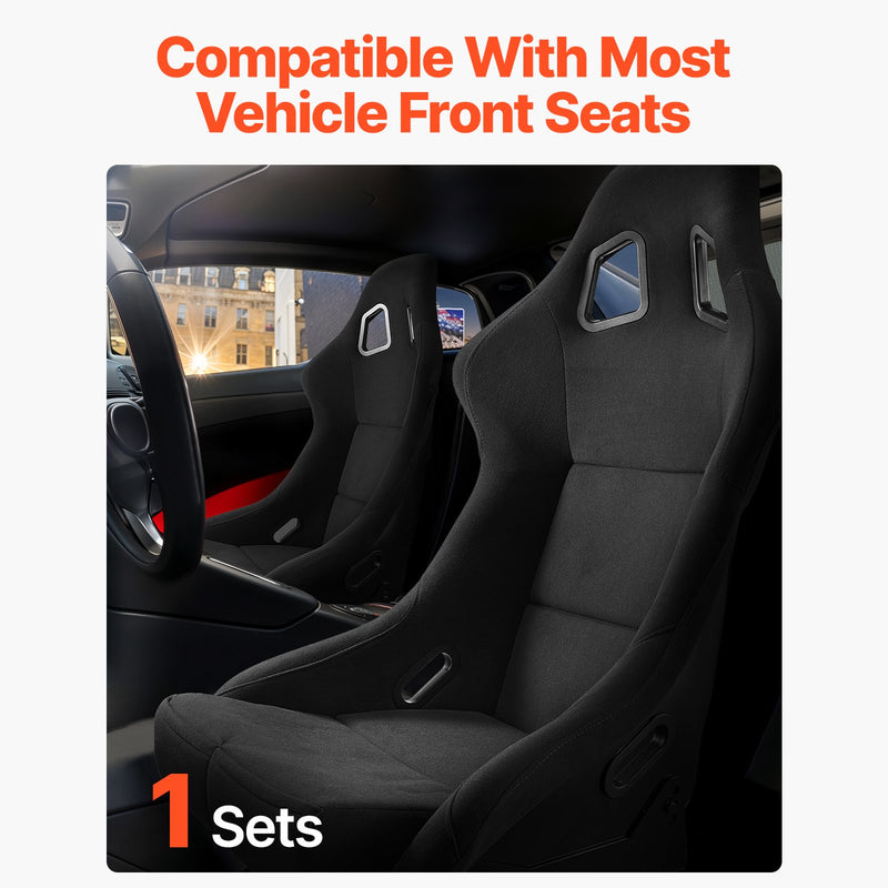 VEVOR 1 komplekts sacīkšu sēdekļu, integrēts sacīkšu krēsls ar velūra audumu un slīdēšanas mehānismu