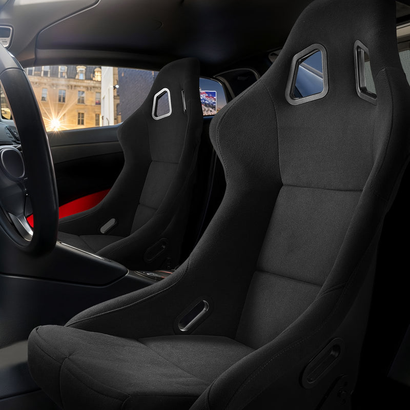 VEVOR 1 komplekts sacīkšu sēdekļu, integrēts sacīkšu krēsls ar velūra audumu un slīdēšanas mehānismu