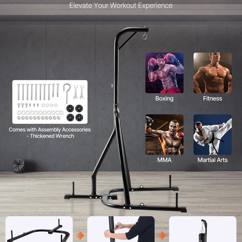 Izturīgs boksa maisa statīvs – tērauda konstrukcija fitnesa treniņiem sporta zālē