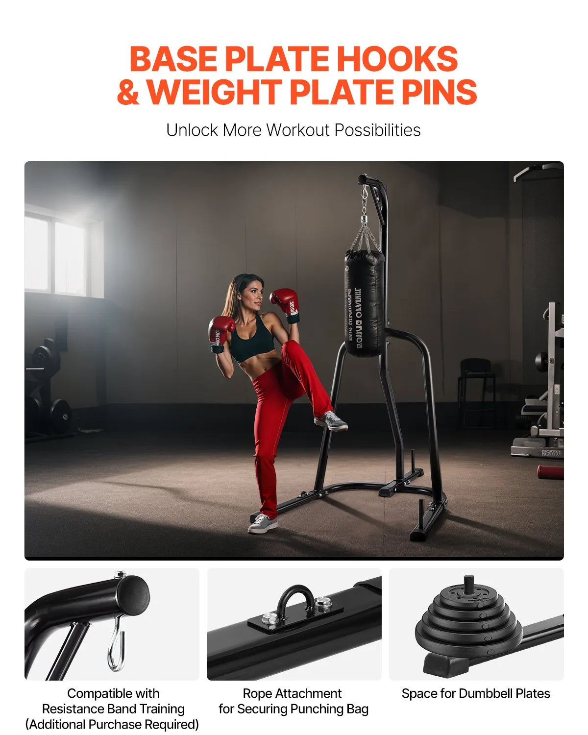 VEVOR Heavy Bag Stand, Steel Frame, Fitness Training, Compact