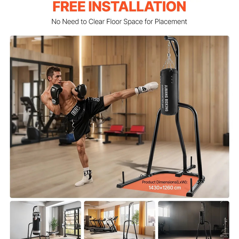 Izturīgs boksa maisa statīvs – tērauda konstrukcija fitnesa treniņiem sporta zālē