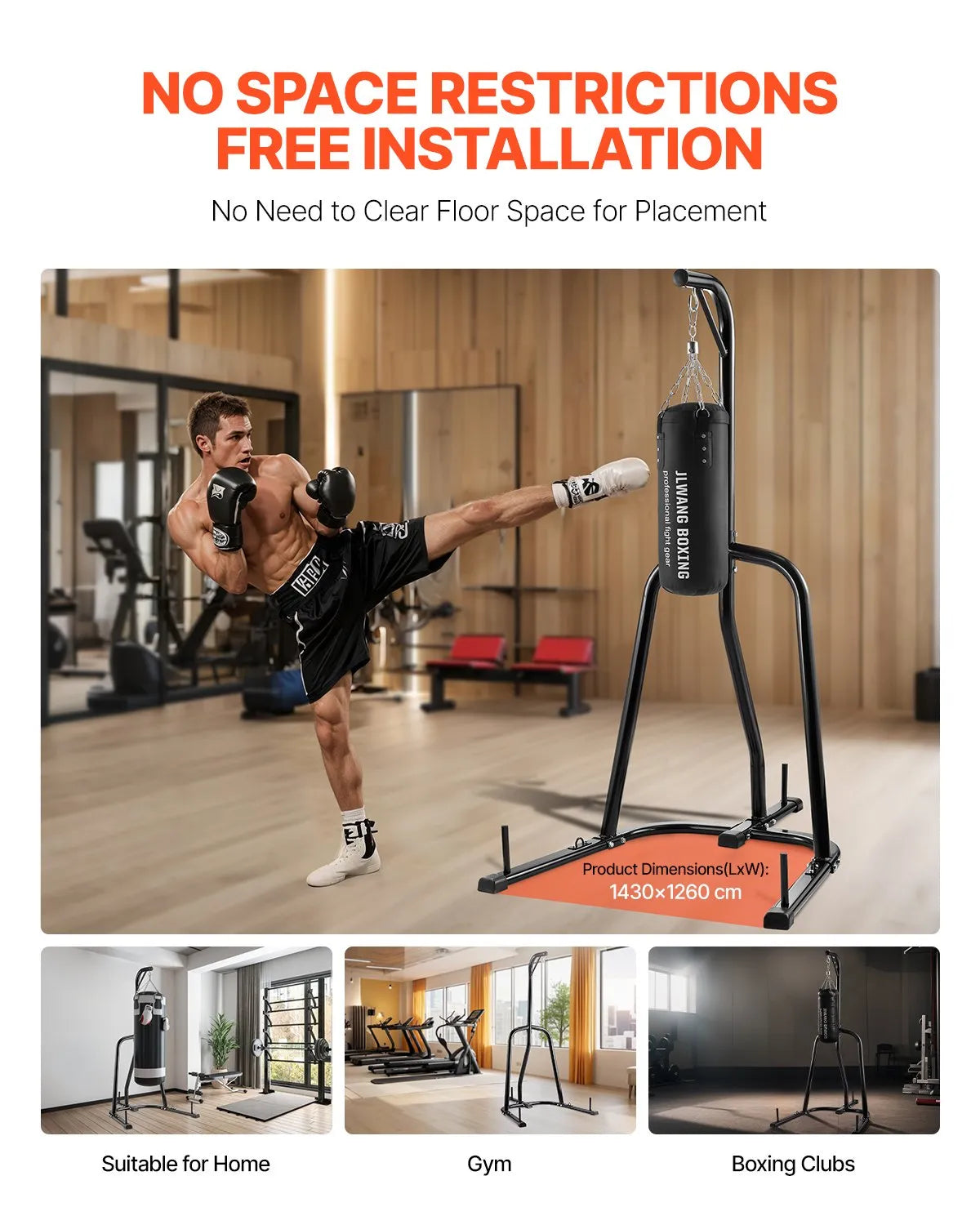 VEVOR Heavy Bag Stand, Steel Frame, Fitness Training, Compact
