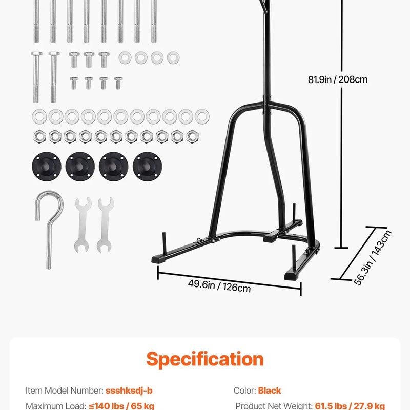 Izturīgs boksa maisa statīvs – tērauda konstrukcija fitnesa treniņiem sporta zālē