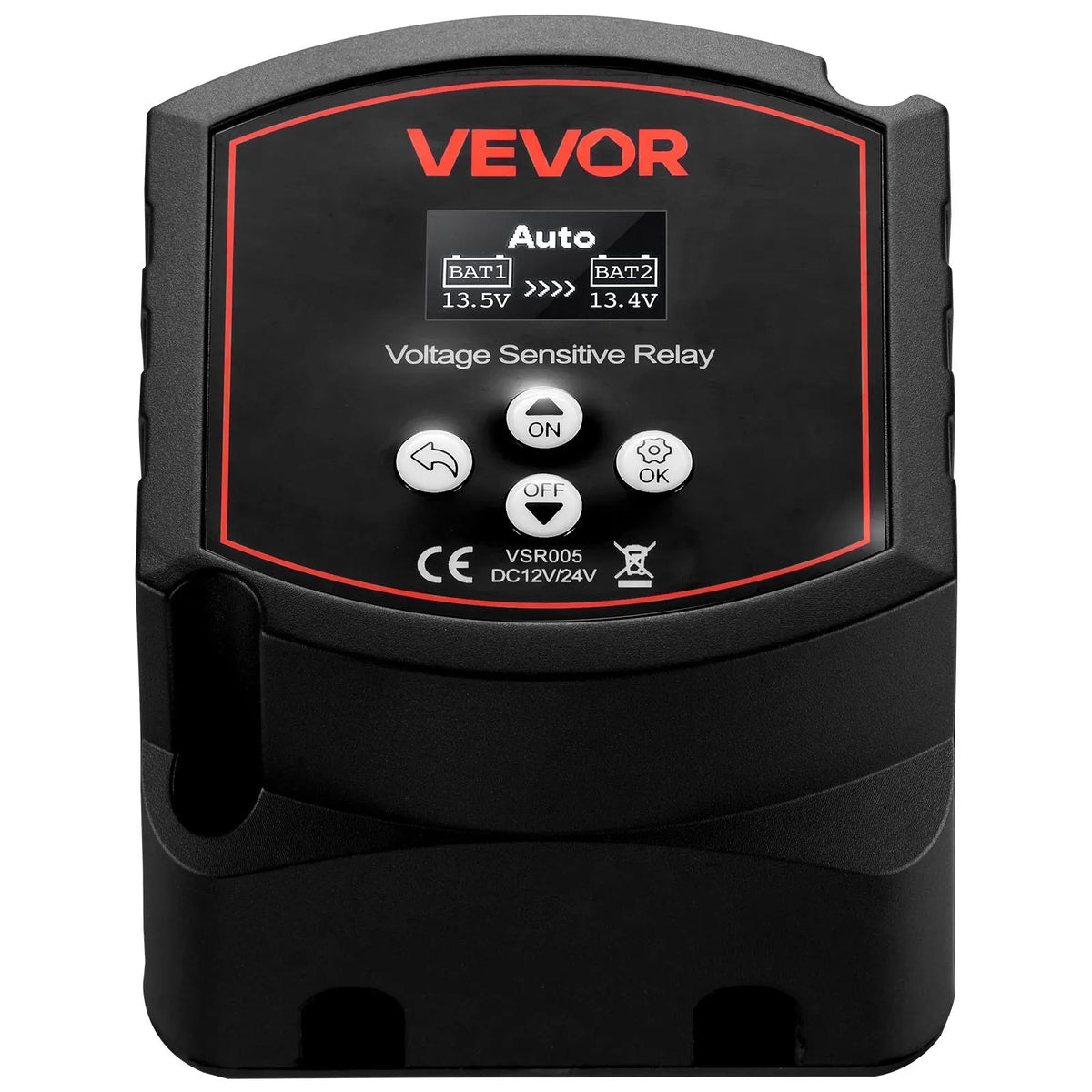 VEVOR Dual Battery Isolator 12 V, 300 A, Manual and Automatic VSR Voltage Sensitive Relay with LCD Display, Suitable for Lithium and Lead-Acid Batteries for Cars, Trucks, Campers, UTV, ATV and Boats