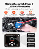 VEVOR dubultā akumulatora izolators 12 V 140 A, manuāls un automātisks VSR spriegumjutīgs relejs ar LCD displeju, piemērots litija un svina-skābes akumulatoriem automašīnām, kravas auto, kemperiem, UTV, ATV un laivām