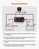 VEVOR divu akumulatoru izolatora komplekts, 12 V, 80 A, manuāls un automātisks VSR sprieguma jutīgs relejs ar voltmetru un LCD ekrānu, viedais akumulatoru izolators svina-skābes akumulatoriem, piemērots UTV un ATV transportlīdzekļiem