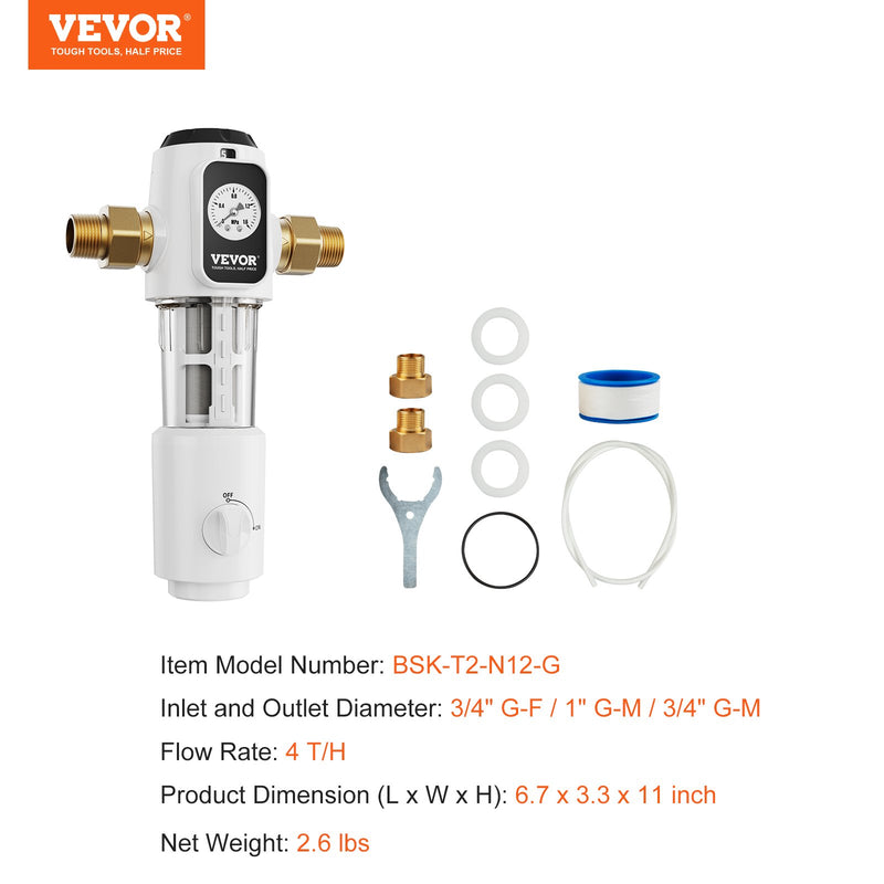 VEVOR Spin Down filtrs, 40 mikroni, visa mājas nogulšņu filtrs, augsta plūsmas ātrums