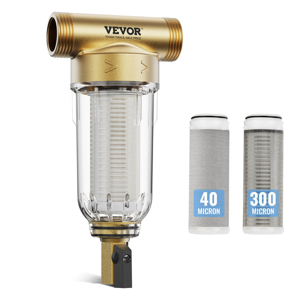 VEVOR spin-down filtrs, 40 µm + 30 µm, nogulšņu filtrs akas ūdenim,  20 mm G-F + 25 mm G-M, 4 m³/h plūsma