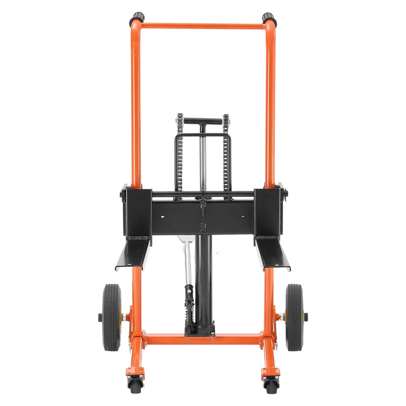VEVOR hidrauliskais materiālu pacēlājs ar vinču 205 kg, palešu ratiņi ar dakšu pacelšanas galdu, 900 mm maksimālais pacelšanas augstums, salokāmi un pārvietojami palešu ratiņi, dzelteni/melni