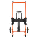 VEVOR hidrauliskais materiālu pacēlājs ar vinču 205 kg, palešu ratiņi ar dakšu pacelšanas galdu, 900 mm maksimālais pacelšanas augstums, salokāmi un pārvietojami palešu ratiņi, dzelteni/melni