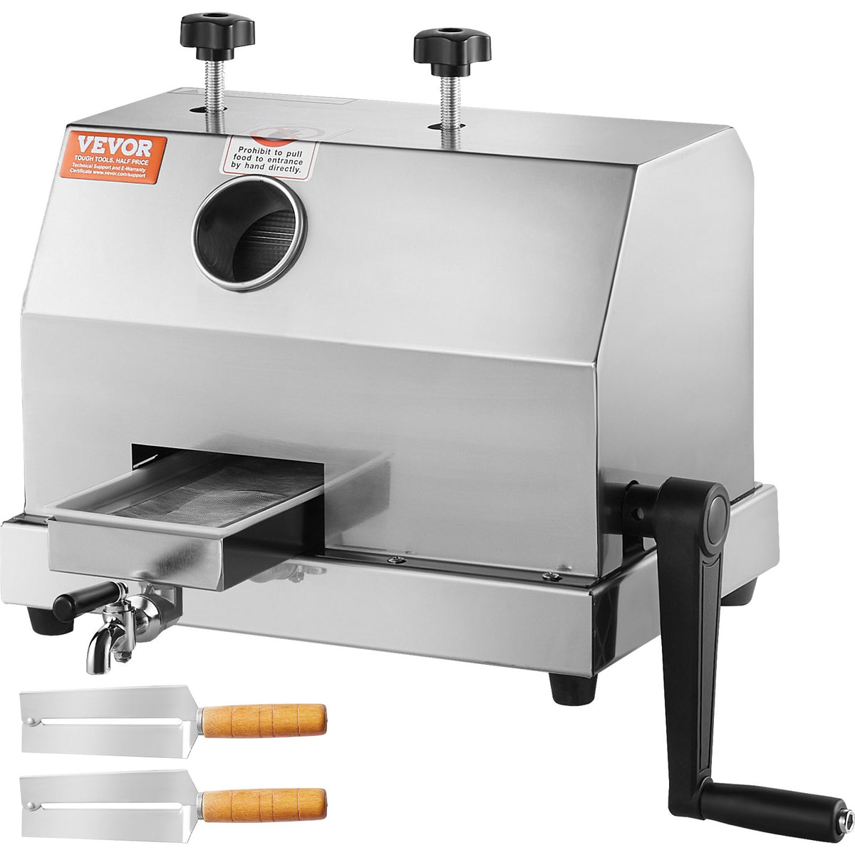 VEVOR kommerts suhkruroomahlapress 3 rulliga, 50 kg/h, 6 cm sisend
