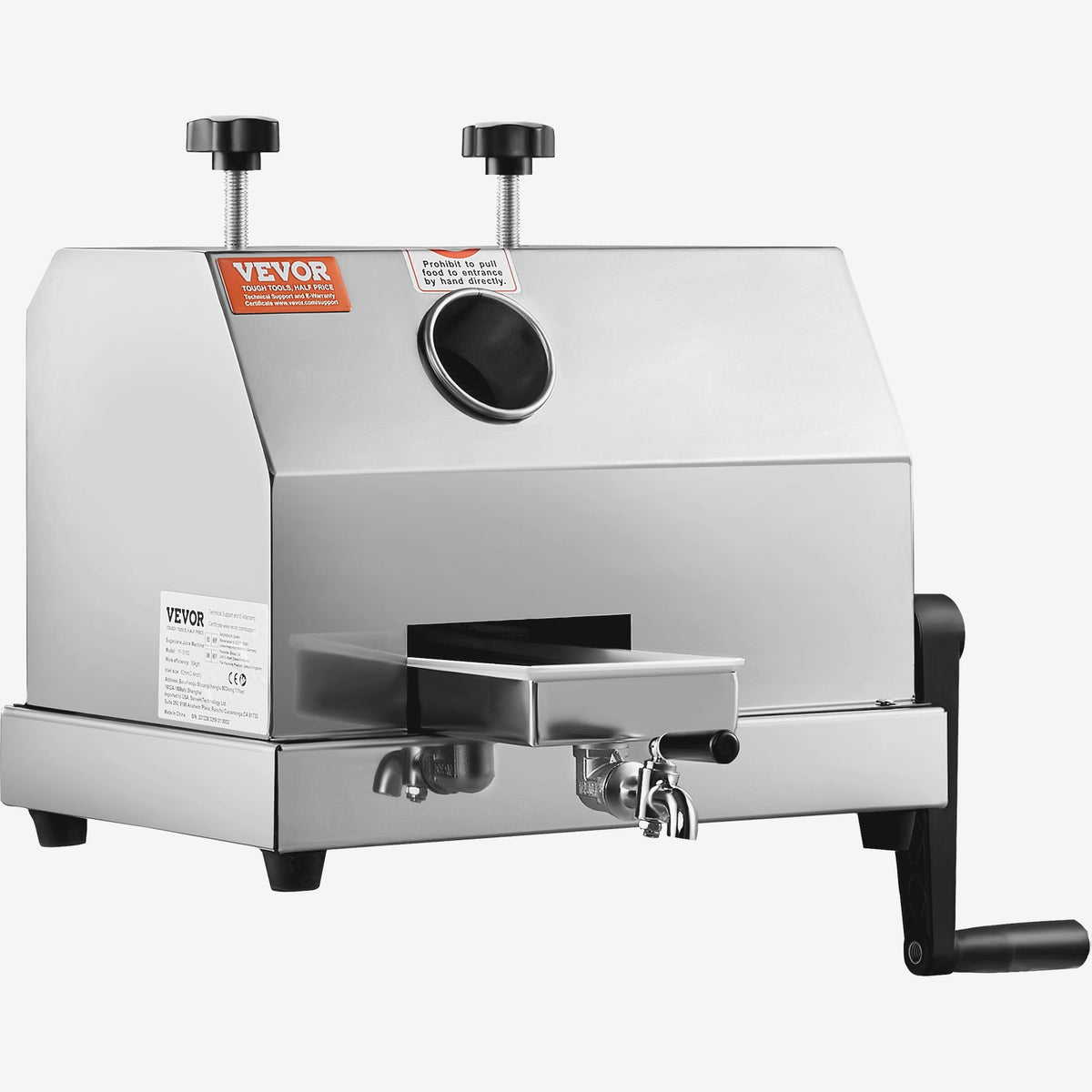 VEVOR kommerts suhkruroomahlapress 3 rulliga, 50 kg/h, 6 cm sisend