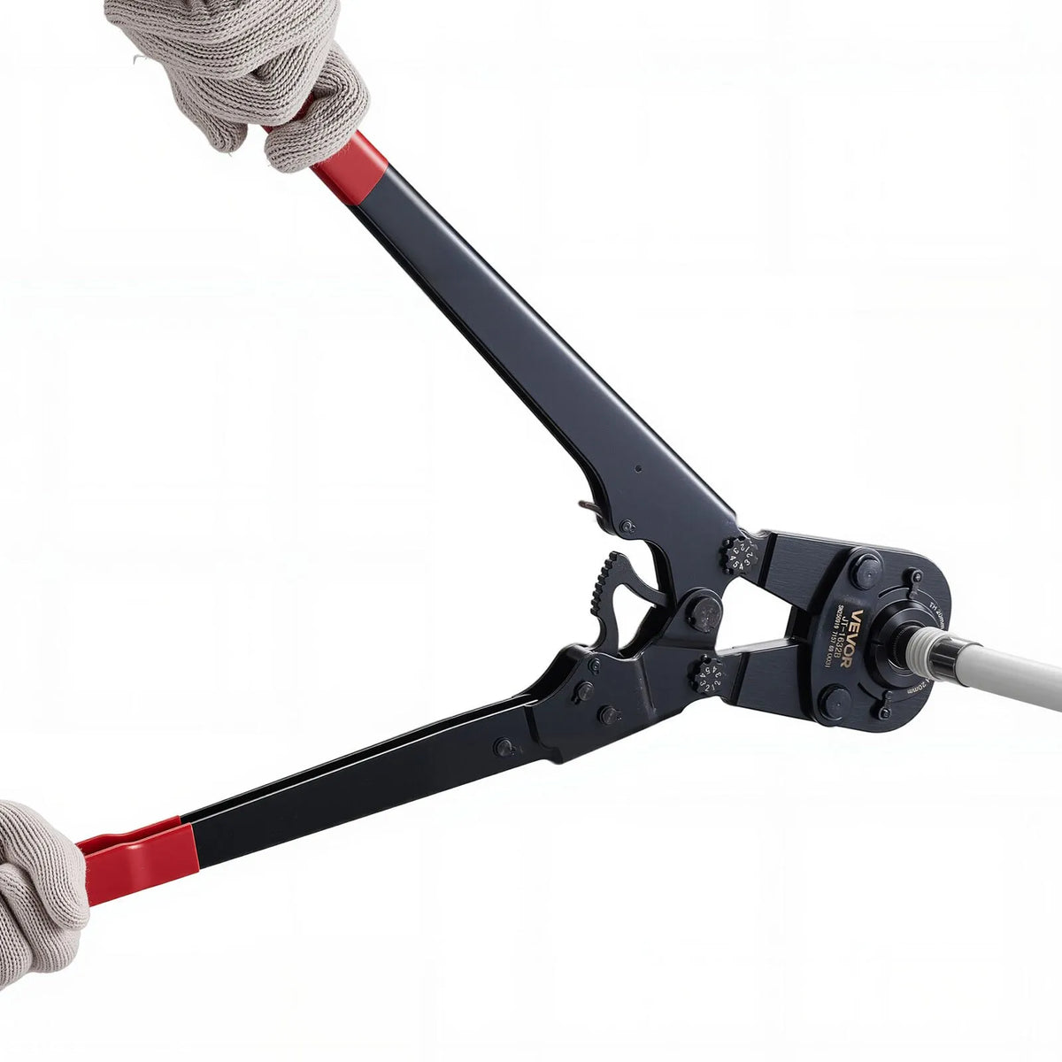 VEVOR Pipe Pressing Tool Kit for PEX and Aluminium-Plastic Pipes with TH12, TH16, TH20, TH26, TH32 Clamps, Flexible Handle, Compact Single-Port Presser with Storage Case for Pipe Repair and Installation