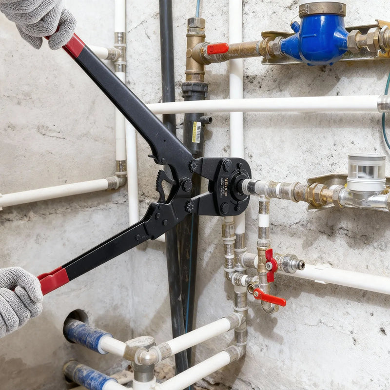 VEVOR cauruļu presēšanas instrumentu komplekts PEX un alumīnija–plastmasas caurulēm ar TH12, TH16, TH20, TH26, TH32 spīlēm, lokāmu rokturi, kompaktā viena porta presētājs ar uzglabāšanas koferi cauruļvadu remontam un uzstādīšanai