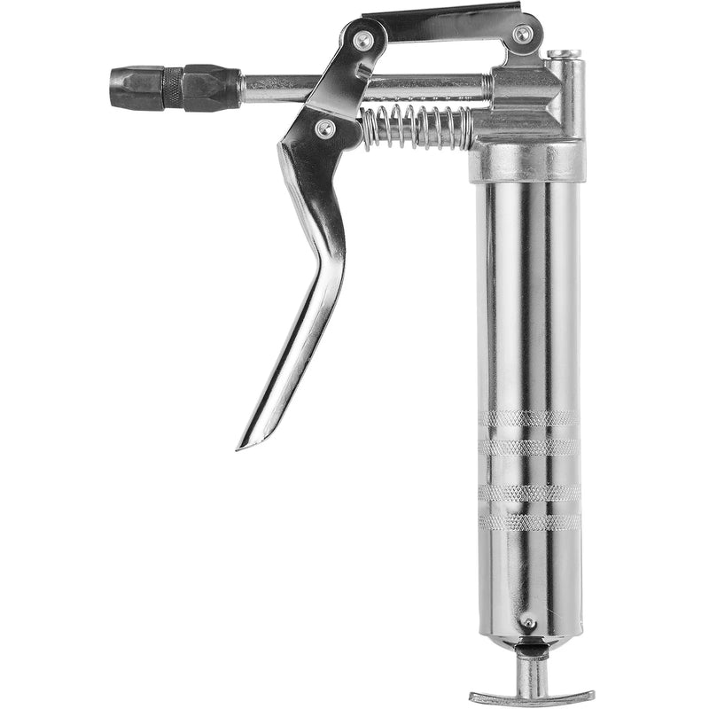 VEVOR Smērvielas pistole ar rokturi, 240 bar, 120 ml ietilpība, profesionāla pastiprinātas konstrukcijas, ar 295 mm elastīgo šļūteni, 2 melnām plakaniem savienotājiem, 1 pastiprinātu uzgali un 2 stingrām metāla caurulēm