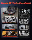 VEVOR 314 daļu mehāniķa instrumentu komplekts ar metriskajām uzgriežņu galvām, kombinētajām un sprūdrata atslēgām, sešstūra atslēgām, skrūvgriežu uzgaļiem un piederumiem, ar uzglabāšanas koferi auto un mājas remontam