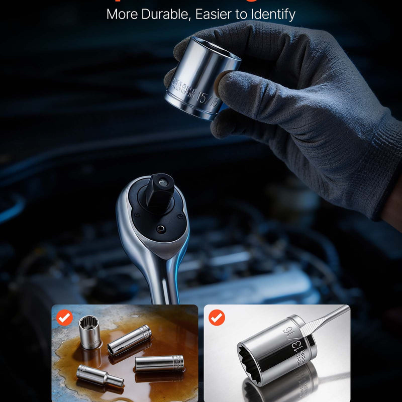 VEVOR 314 daļu mehāniķa instrumentu komplekts ar metriskajām uzgriežņu galvām, kombinētajām un sprūdrata atslēgām, sešstūra atslēgām, skrūvgriežu uzgaļiem un piederumiem, ar uzglabāšanas koferi auto un mājas remontam