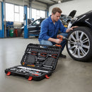 VEVOR 314 daļu mehāniķa instrumentu komplekts ar metriskajām uzgriežņu galvām, kombinētajām un sprūdrata atslēgām, sešstūra atslēgām, skrūvgriežu uzgaļiem un piederumiem, ar uzglabāšanas koferi auto un mājas remontam