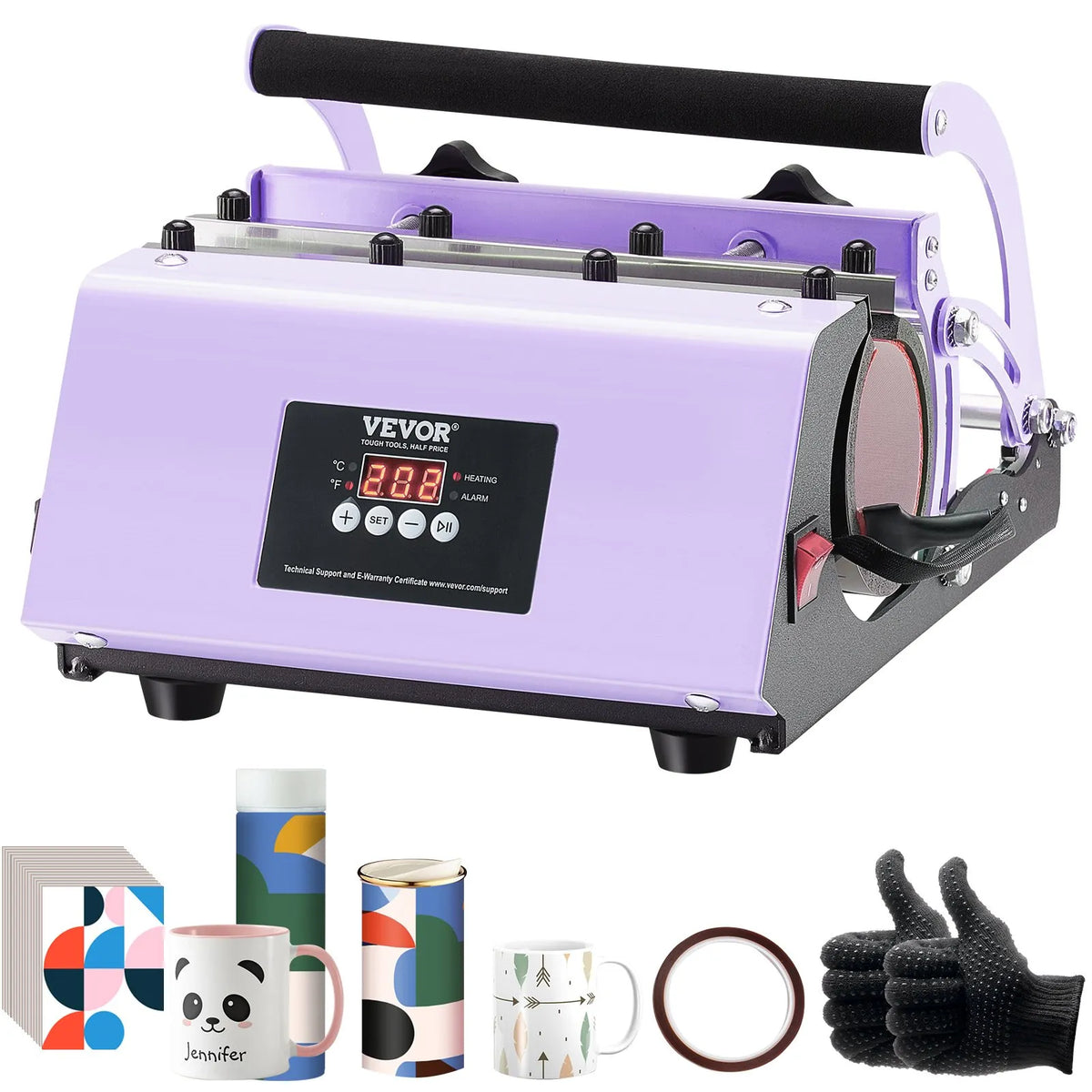 VEVOR krūžu termoprese sublimācijas krūzēm un termokrūzēm 311–850 g, violeta