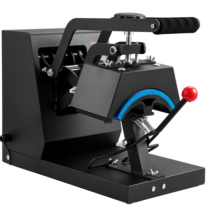 VEVOR 4-in-1 cepuru termoprese, 15 x 7,5 cm klapējama sublimācijas prese, LCD digitālais taimeris un temperatūras kontrole, 4 izliekta dizaina sildīšanas elementi (15 x 7,5 cm / 17 x 6,8 cm / 17 x 6,8 cm / 20,5 x 9 cm)