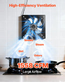 VEVOR 30,5 cm sienas izplūdes ventilators 2 647 m³/h ar ātruma regulēšanu, 70 W, augstas jaudas ventilācija darbnīcai, garāžai, bēniņiem, pagrabam, virtuvei un vistu kūtij