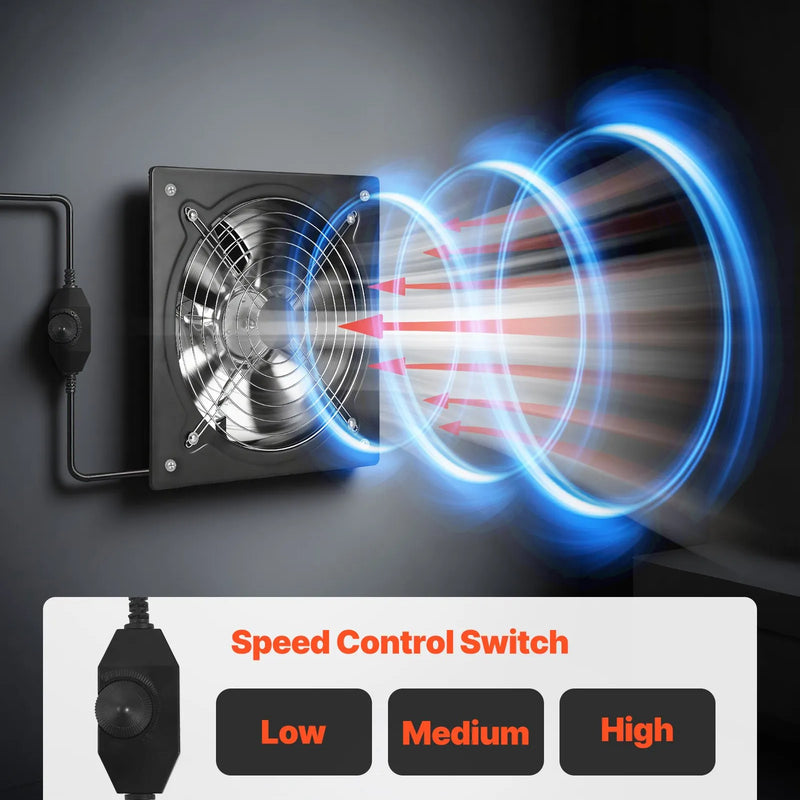 VEVOR 30,5 cm sienas izplūdes ventilators 2 647 m³/h ar ātruma regulēšanu, 70 W, augstas jaudas ventilācija darbnīcai, garāžai, bēniņiem, pagrabam, virtuvei un vistu kūtij