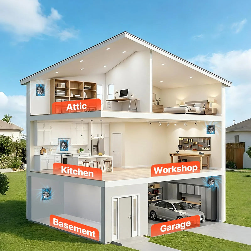 VEVOR 30,5 cm sienas izplūdes ventilators 2 647 m³/h ar ātruma regulēšanu, 70 W, augstas jaudas ventilācija darbnīcai, garāžai, bēniņiem, pagrabam, virtuvei un vistu kūtij