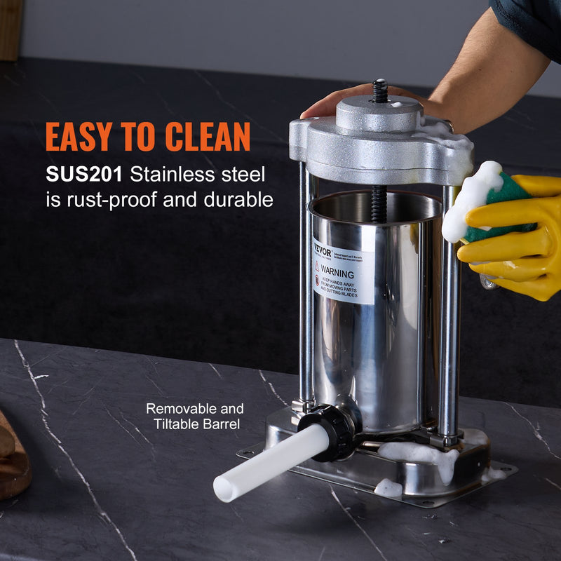 VEVOR Rokas Desu Pildītājs – 2 л Vertikālā Desu Mašina, 304 Nerūsējošais Tērauds