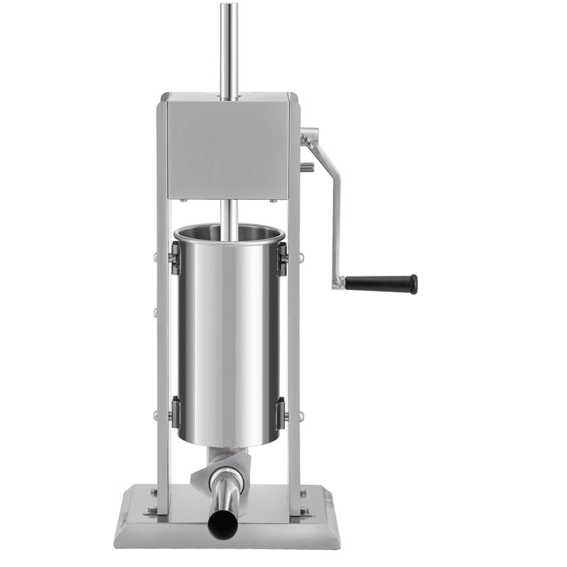 VEVOR manuālais vertikālais desu pildītājs, 5L ietilpība, 304 nerūsējošais tērauds, 2 ātrumi, ar 4 pildīšanas caurulēm un piesūcekņa bāzi mājas un profesionālai lietošanai