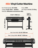 VEVOR vinila griešanas ploteris ar 1350 mm maksimālo materiāla padevi, diviem asmeņiem, regulējamu griešanas spēku un ātrumu, LED displeju, ar SignMaster programmatūru, saderīgs ar Windows un macOS - ZEMLETES.LV
