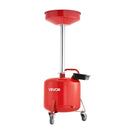 30 L eļļas noteces tvertne ar regulējamu piltuves augstumu, pārvietojama ar riteņiem un instrumentu kasti, šķidrumu un degvielas notecināšanai auto servisos, sarkana