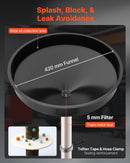 Atkritumeļļas savākšanas tvertne 68 L, regulējama piltuves augstuma eļļas noteces tvertne ar riteņiem, pārnēsājama industriālā šķidrumu savākšanas un pārsūknēšanas iekārta auto darbnīcām un garāžām, sarkana