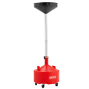 30 L eļļas noteces tvertne ar regulējamu piltuves augstumu, pārvietojama ar riteņiem, tērauda konstrukcija, sarkana