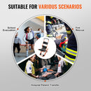 VEVOR manuālais evakuācijas krēsls, 159 kg ietilpība, salokāms, 4 riteņi, pārnēsājams pārvietošanai pa kāpnēm, piemērots senioriem un cilvēkiem ar kustību traucējumiem