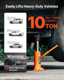 Hidrauliskais pudeļveida domkrats, 10 t, 235-470 mm, oranžs