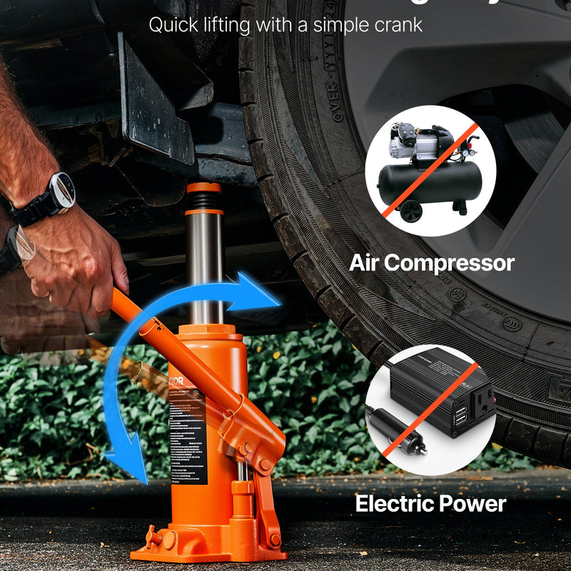 Hidrauliskais pudeļveida domkrats, 10 t, 235-470 mm, oranžs