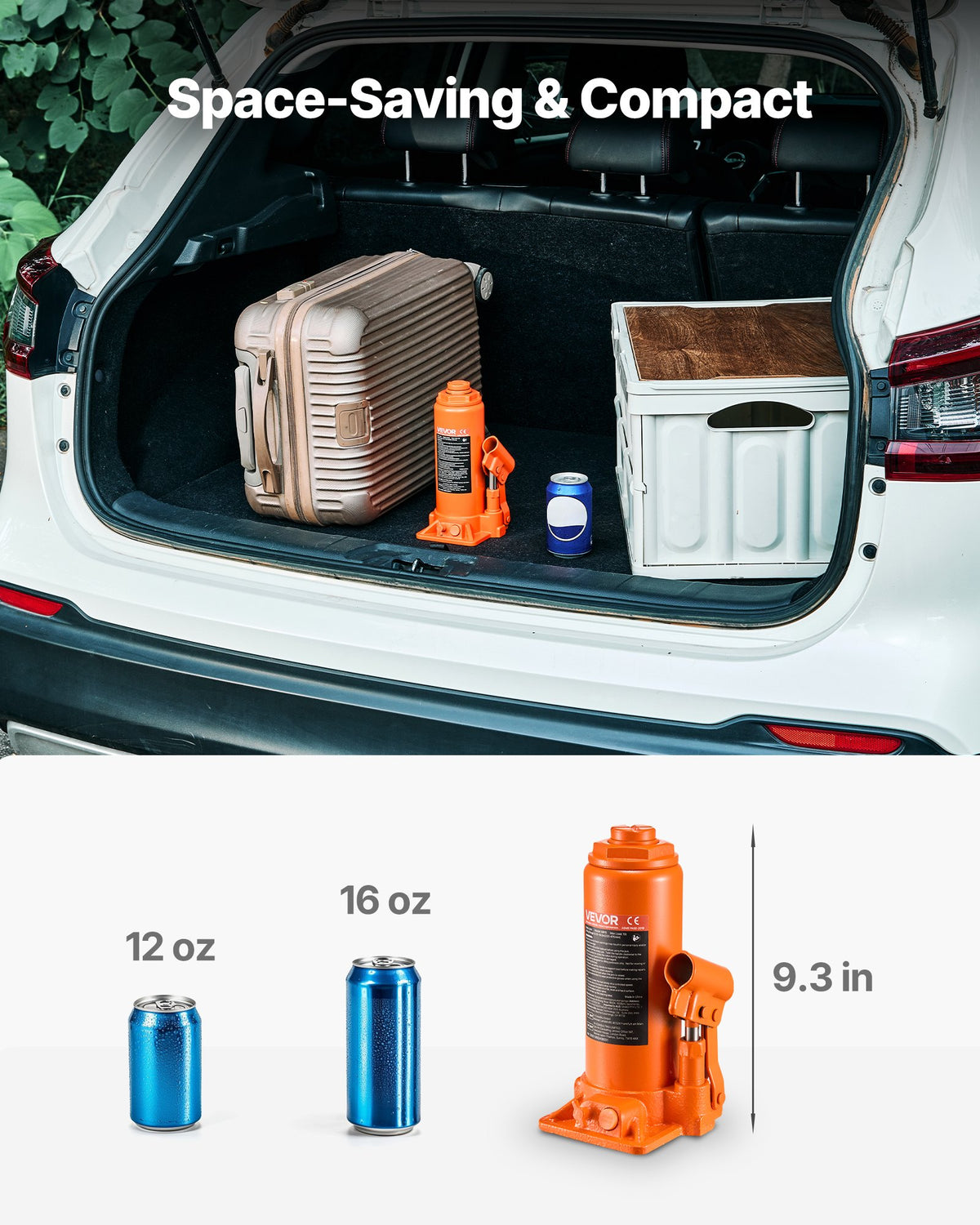 Hydraulic bottle jack, 10 t, 235–470 mm, orange