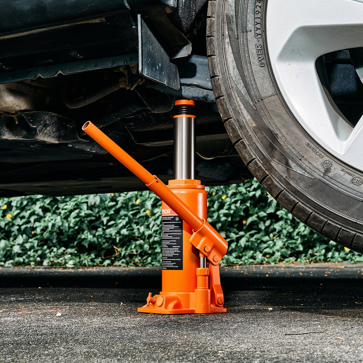 Hydraulic bottle jack, 10 t, 235–470 mm, orange