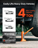 Hidrauliskais pudeļveida domkrats, 4 t, 185-350 mm, oranžs