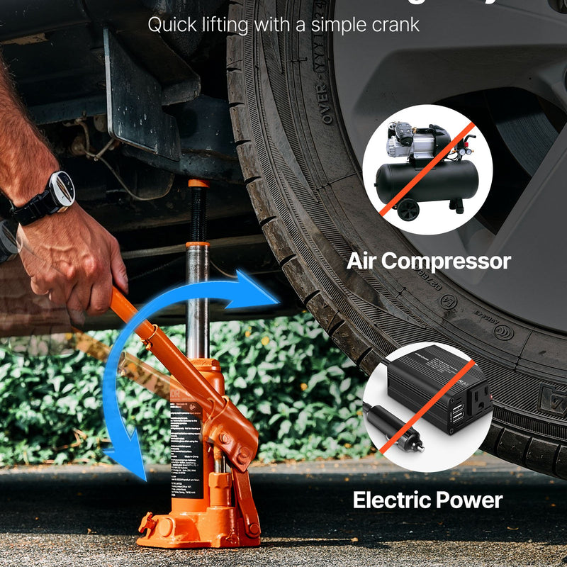 Hidrauliskais pudeļveida domkrats, 4 t, 185-350 mm, oranžs