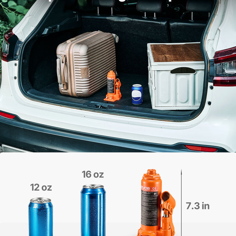 Hidrauliskais pudeļveida domkrats, 4 t, 185-350 mm, oranžs