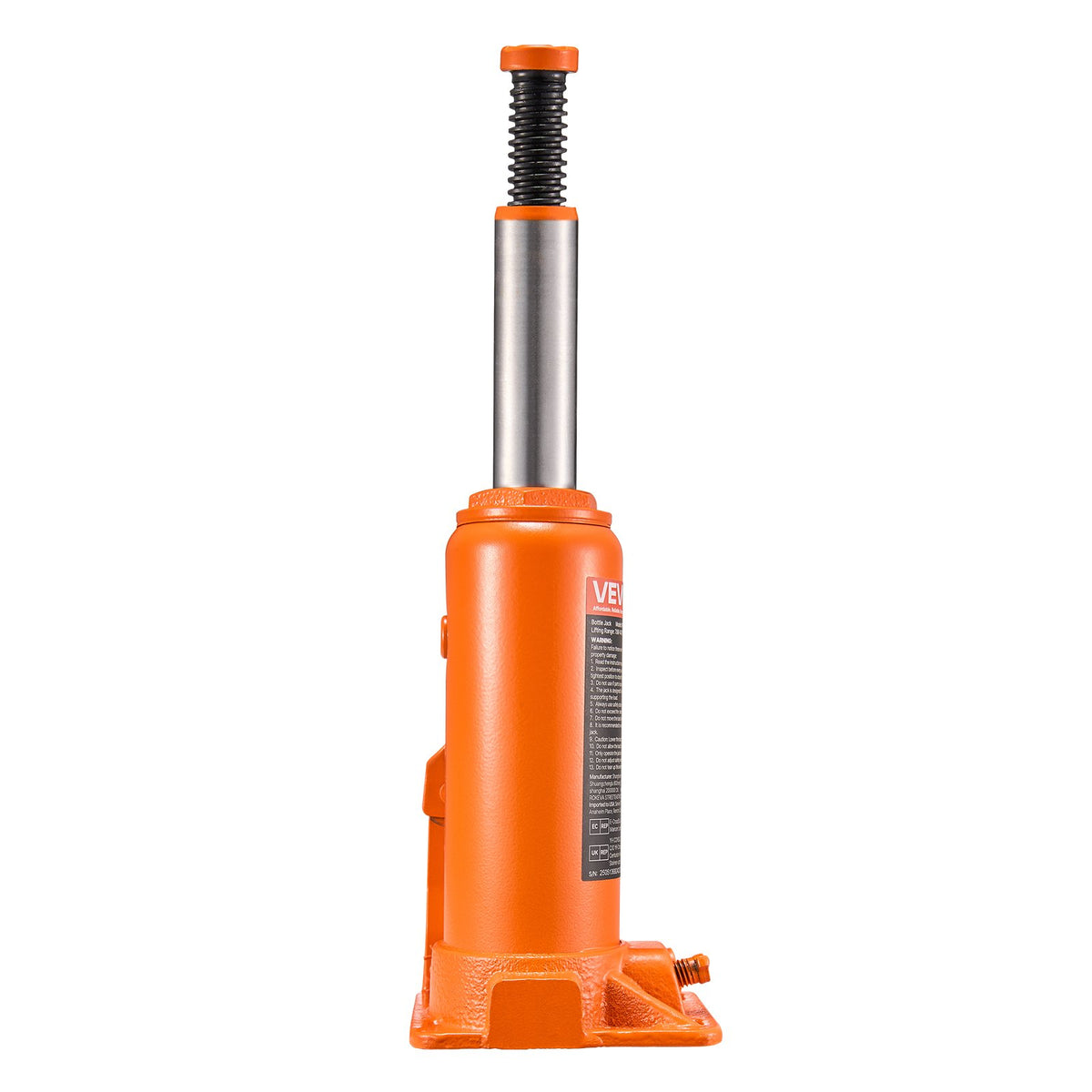 Hydraulic bottle jack, 6 t, 195–375 mm, orange
