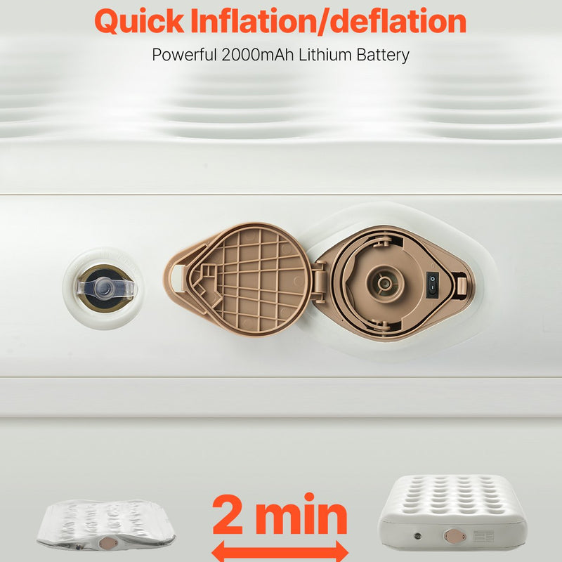 VEVOR piepūšamais matracis ar rāmi un sūkni, 1 personai, kempingam, līdz 136 kg noslodzei