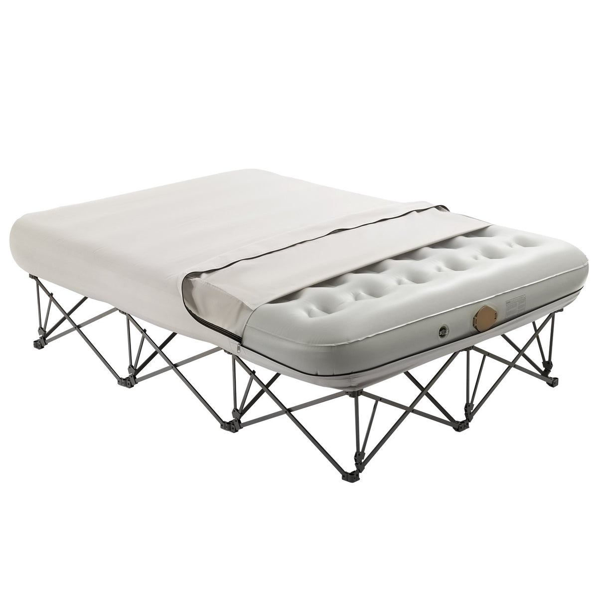VEVOR Inflatable Air Mattress with Frame and Pump, 2-Person, Camping, Up to 272 kg Load Capacity