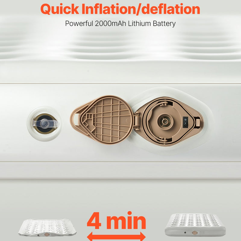 VEVOR piepūšamais matracis ar rāmi un sūkni, 2 personām, kempingam, līdz 272 kg noslodzei