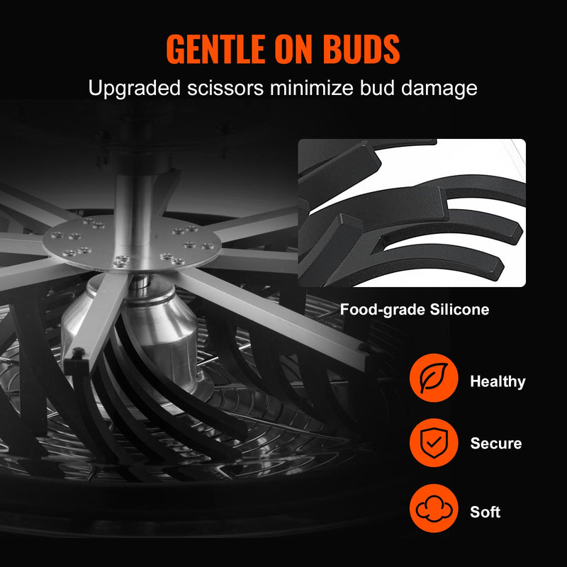 VEVOR 48,3 cm manuāls zaļumu griezējs ar caurspīdīgu vāku,  ar nerūsējošā  tērauda asmeņiem, komplektā salokāms augu žāvēšanas plaukts un rokas šķēres