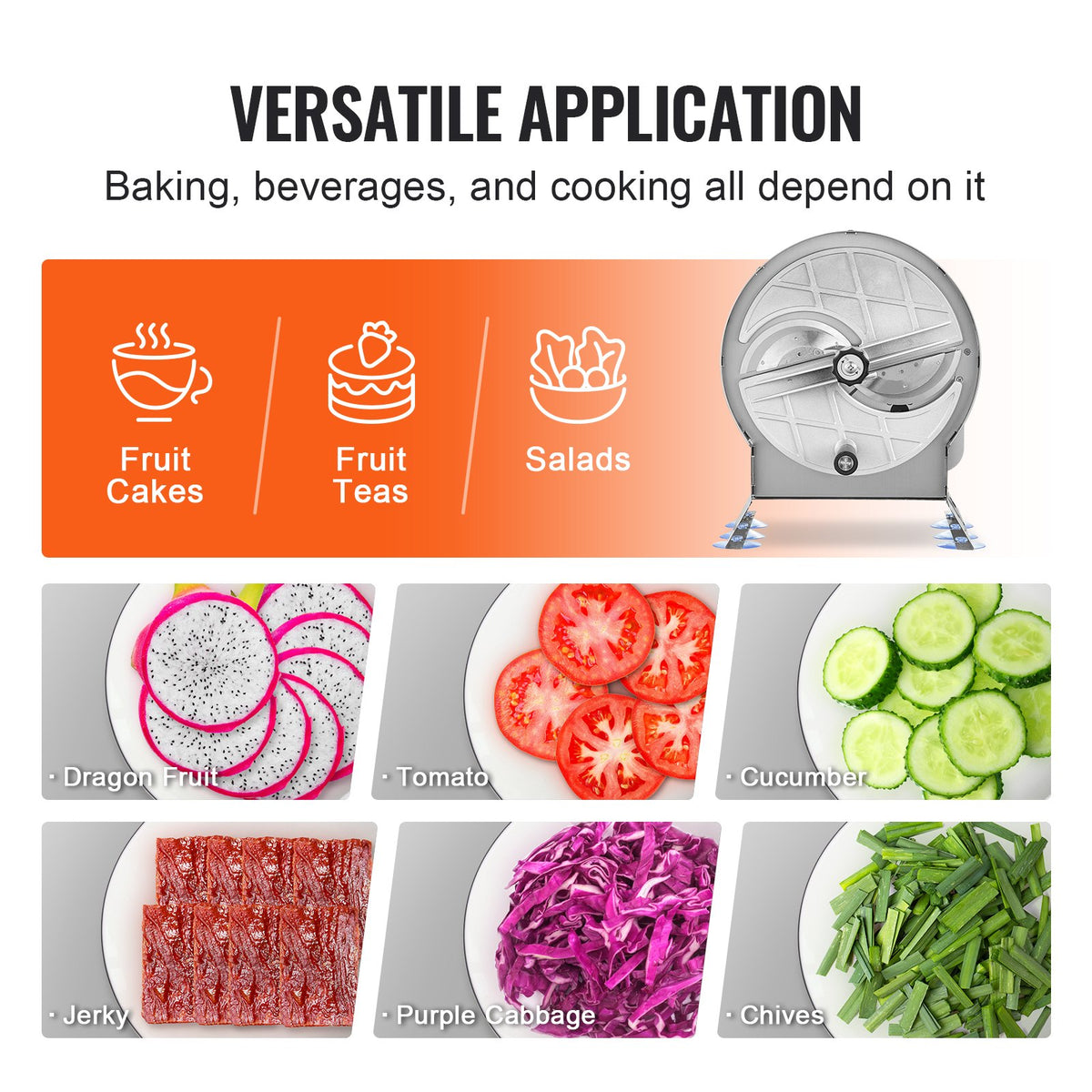 VEVOR Manual Vegetable Slicer 0–12 mm with 2 Spare Blades, Stainless Steel